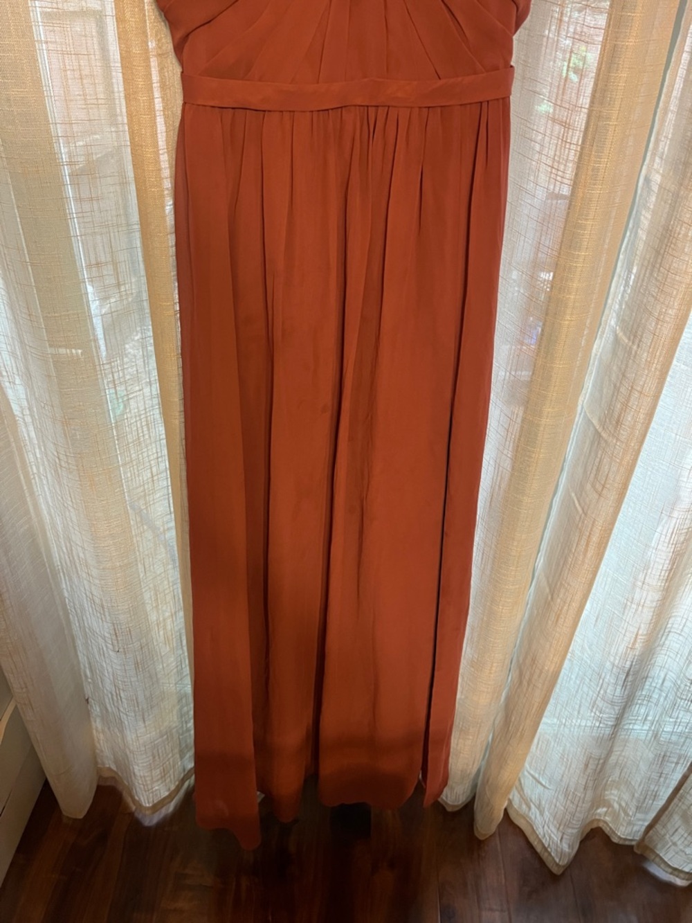 Azazie Rust Brown Wide-Strap Maxi Dress - Picture 3 of 7